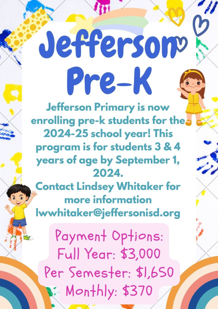 JISD now enrolling for PreK – Marion County Herald & Jefferson Jimplecute